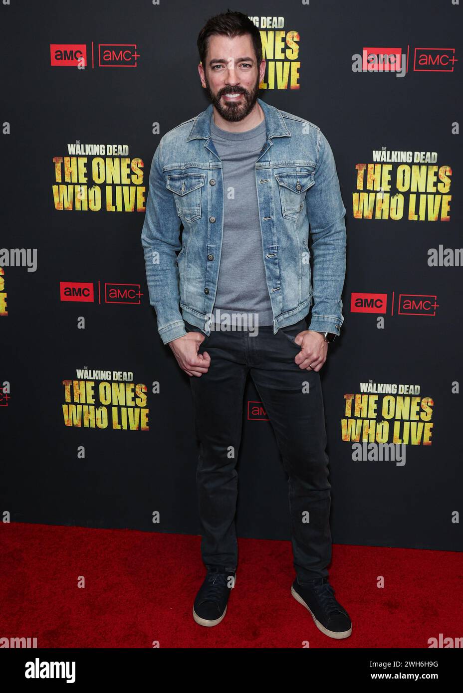 HOLLYWOOD, LOS ANGELES, KALIFORNIEN, USA - FEBRUAR 07: Drew Scott kommt zur Los Angeles Premiere von AMC+'s The Walking Dead: the Ones Who Live' Staffel 1 fand am 7. Februar 2024 im Linwood Dunn Theater im Pickford Center for Motion Picture Study in Hollywood, Los Angeles, Kalifornien, USA statt. (Foto: Xavier Collin/Image Press Agency) Stockfoto