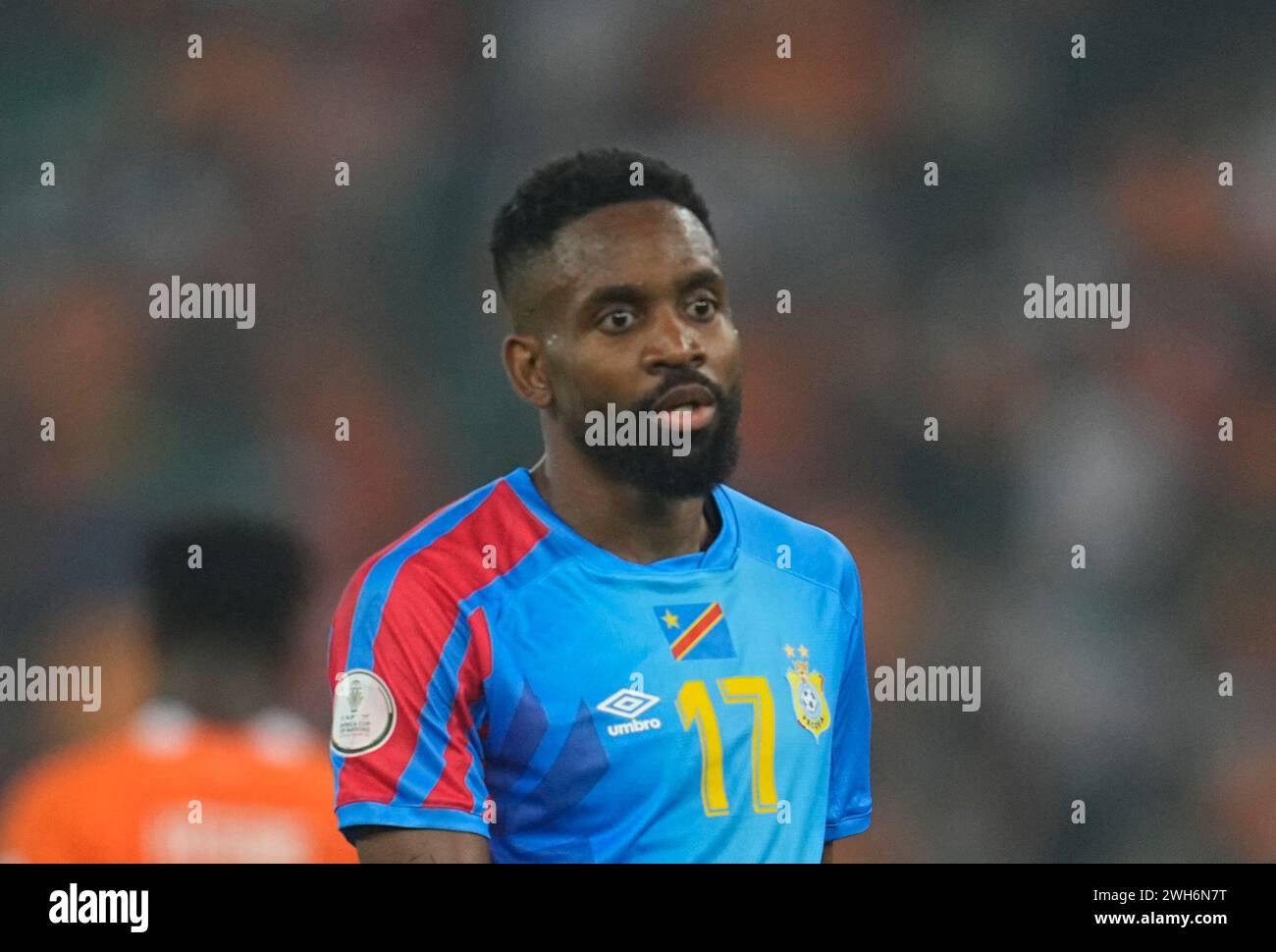 7. Februar 2024: Cedric Bakambu (DR Congo) sieht im Alassane Ouattara Stadium in Abidjan, Elfenbeinküste gegen DR Congo an. Kim Preis/CSM Stockfoto