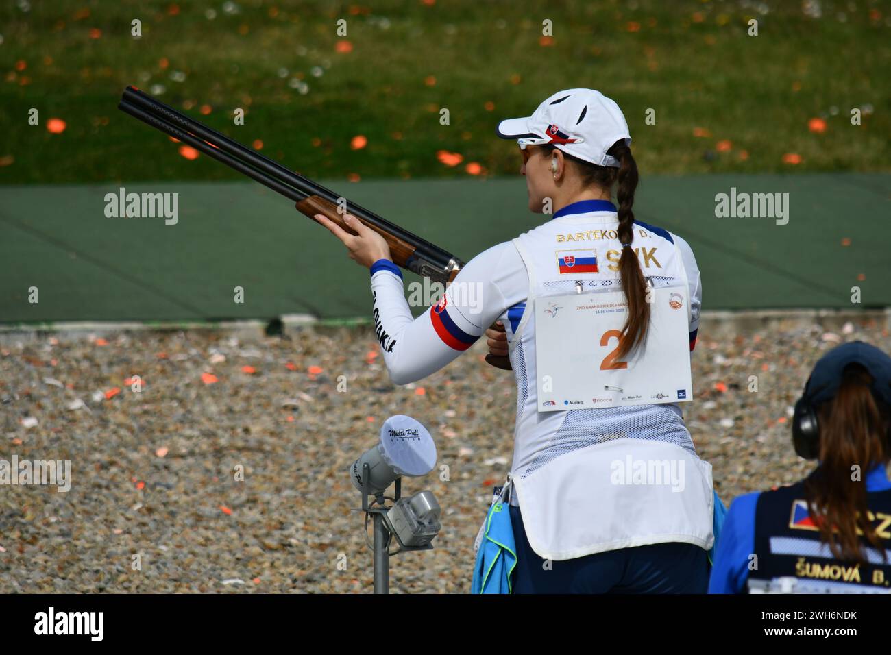 Danka Bartekova gewinnt Gold beim 2. Grand Prix de France, Chateauroux im April 2023 Stockfoto