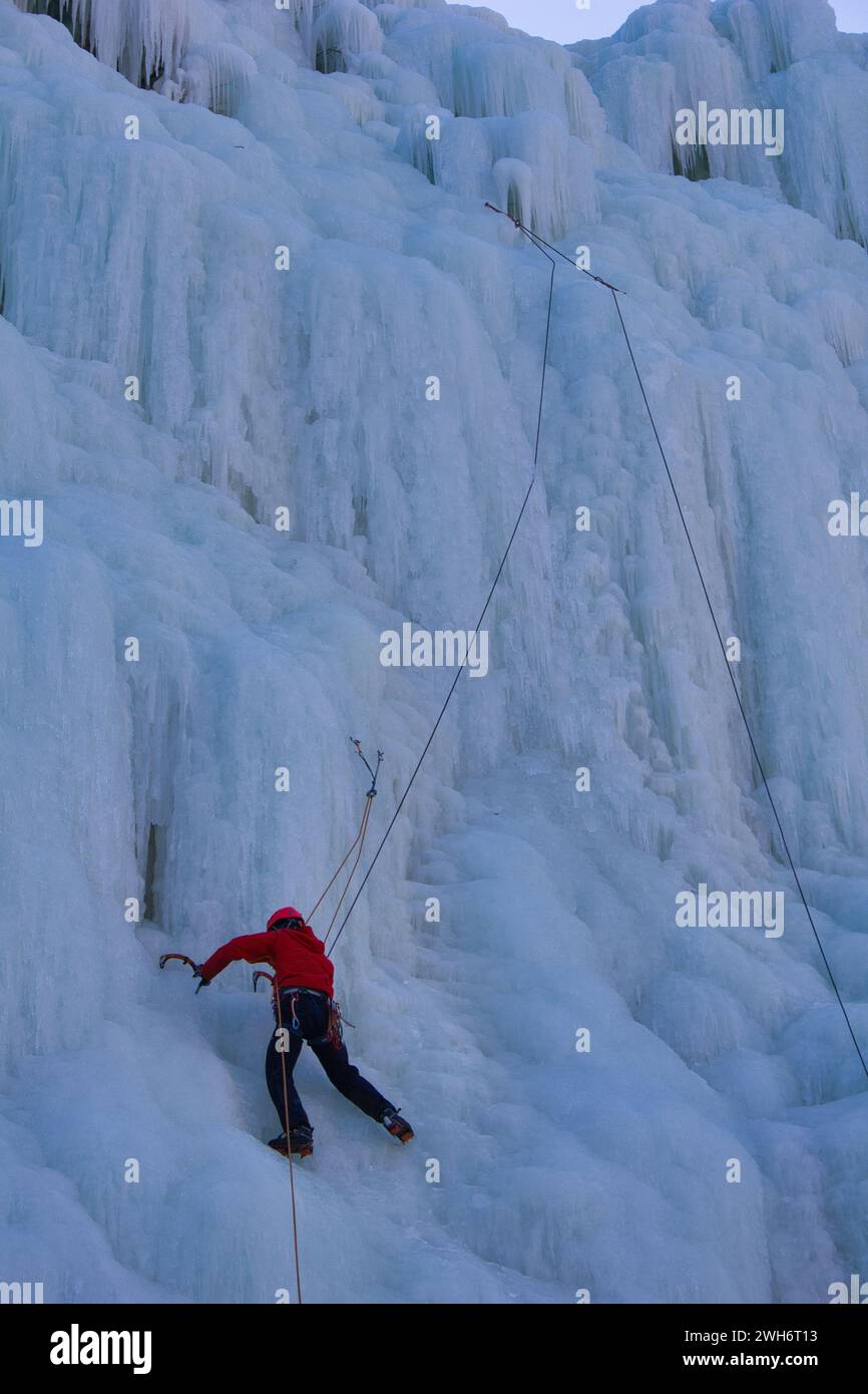 Abenteuer Eisbergsteiger Stockfoto