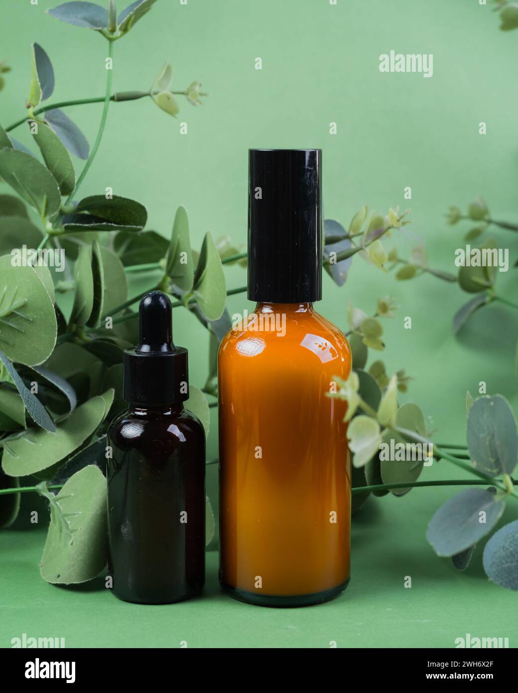 Kosmetische Serumglasflasche. Verpackung von Kosmetikprodukten Stockfoto