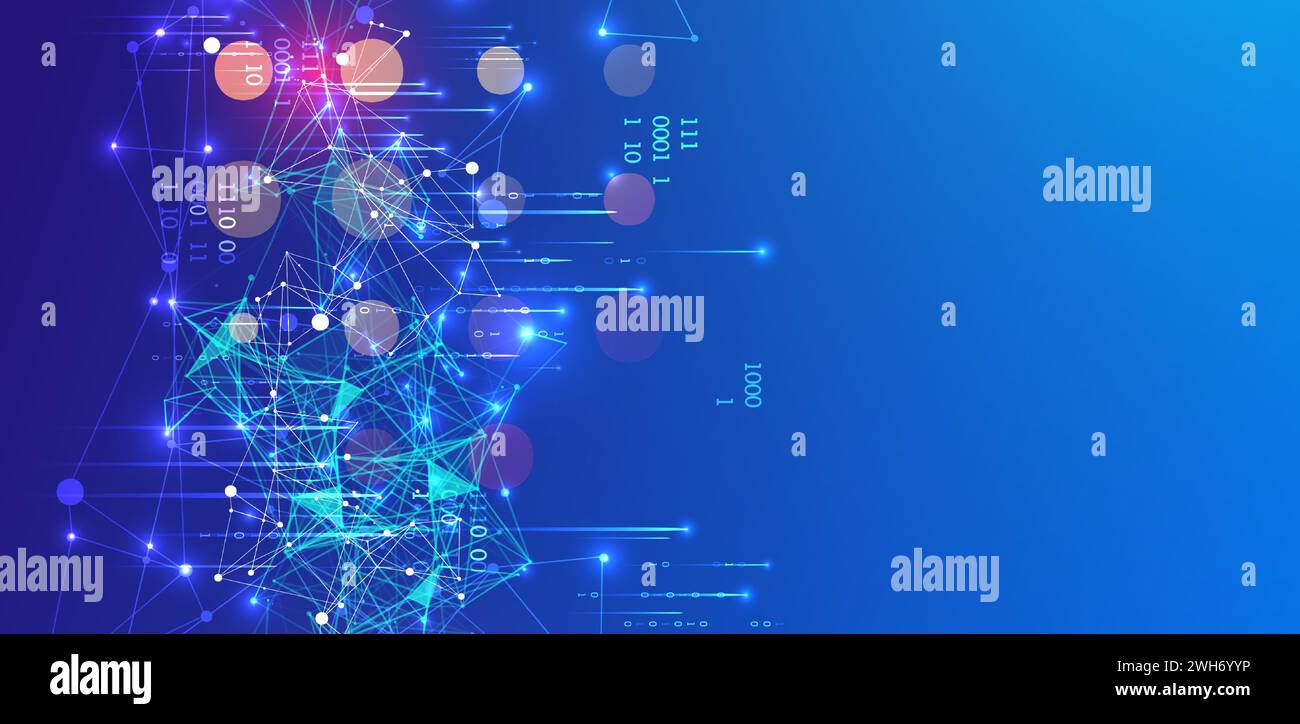 Big Data. Abstrakte digitale futuristische Vektorillustration auf Technologiehintergrund. Data Mining und Management-Konzept. Handgezeichnete Kunst. Stock Vektor