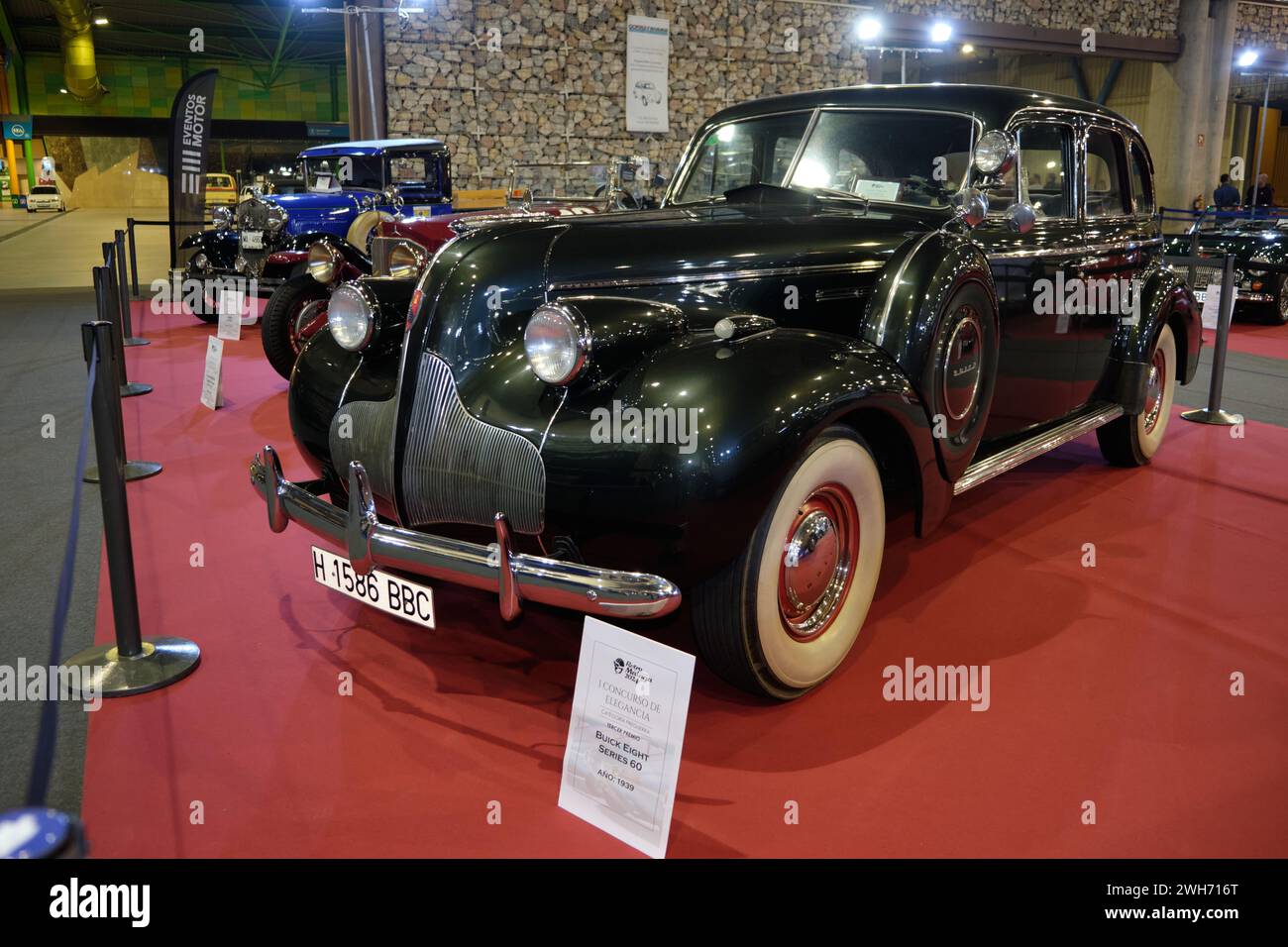 1939 Buick Eight Serie 60 auf der klassischen Motorausstellung Málaga 2024. Stockfoto