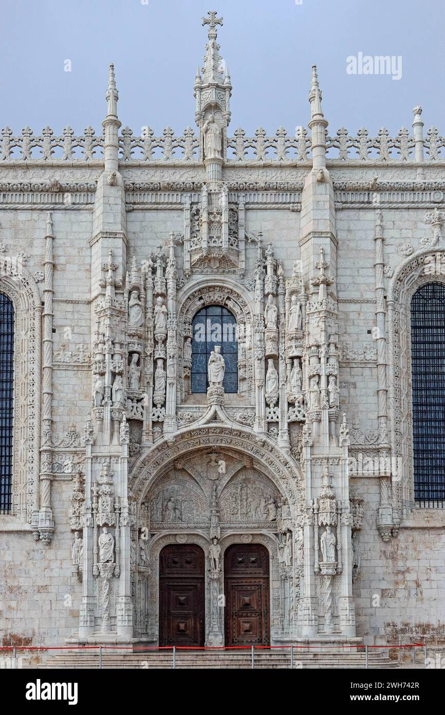 Portugal, Lissabon, das Kloster Jeronimos oder Hieronymitenkloster ist ein ehemaliges Kloster des Ordens des Heiligen Jerome in der Nähe des Flusses Tejo in der dist Stockfoto