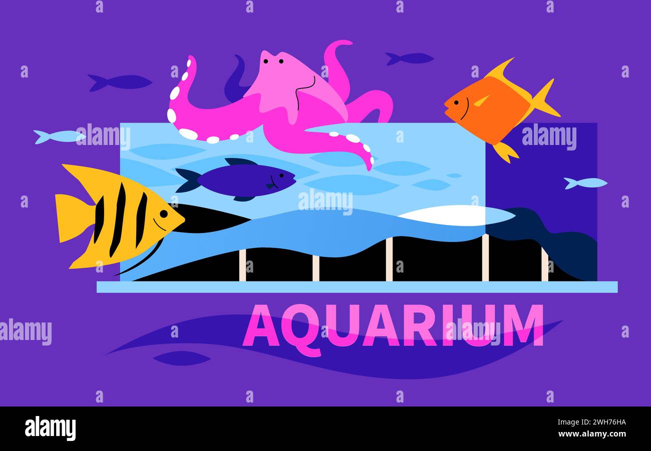 Antalya Aquarium - Moderne farbige Vektor-Illustration Stock Vektor