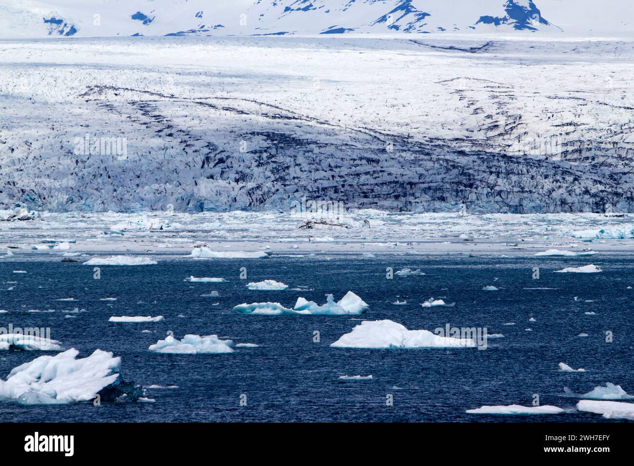 Eisberge und schwimmendes Eis vom Breidamerkurjokull-Gletscher jokulsarlon Gletscher Lagune Island Stockfoto