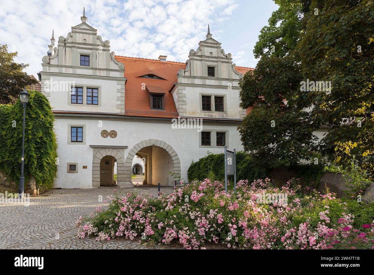 Torhaus vom Schloss Strehla, Sachsen, Deutschland *** Gatehaus von Schloss Strehla, Sachsen, Deutschland Stockfoto