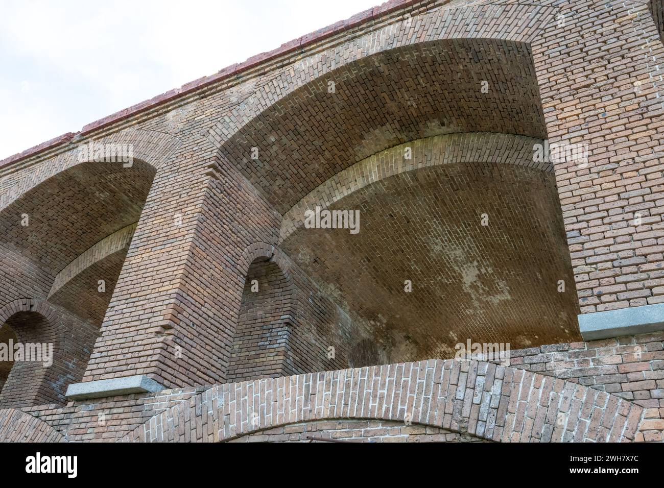 Innenwände von Fort Jefferson, Dry Tortugas National Park, Florida, USA. Stockfoto