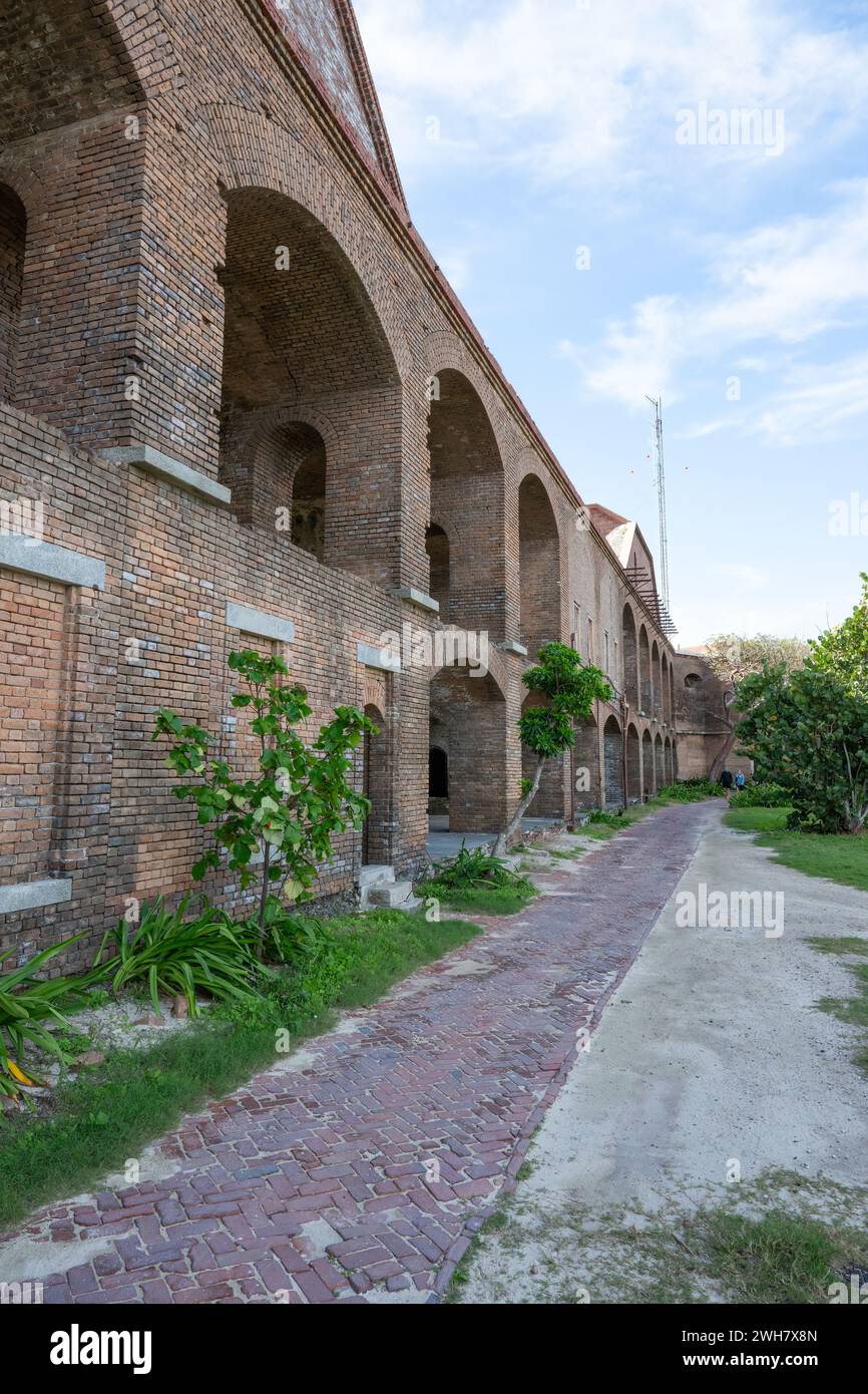 Innenwände von Fort Jefferson, Dry Tortugas National Park, Florida, USA. Stockfoto
