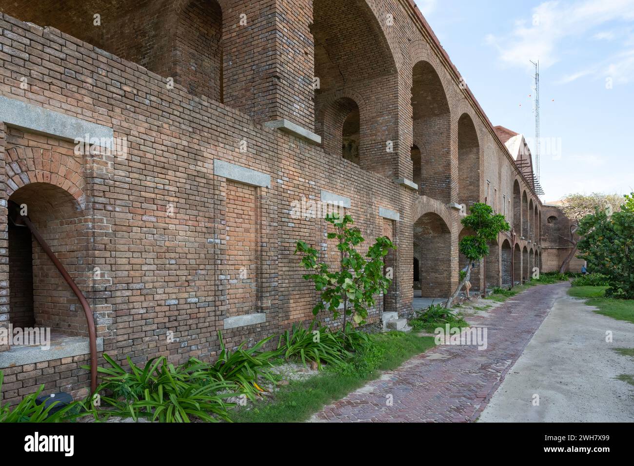Innenwände von Fort Jefferson, Dry Tortugas National Park, Florida, USA. Stockfoto