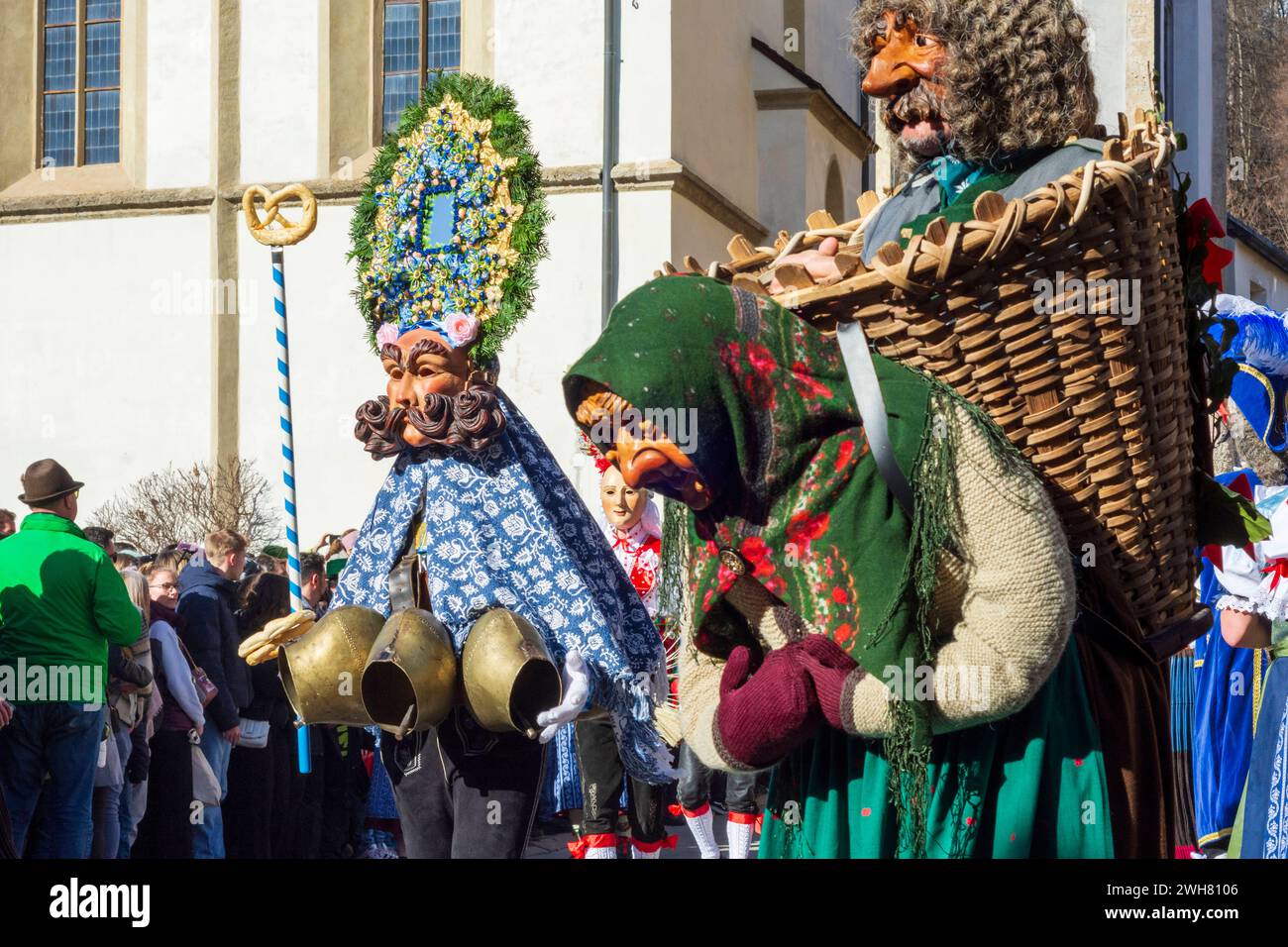 Imster Schemenlaufen Karneval, Figur Korbweible Imst Imst Tirol, Tirol Österreich Stockfoto