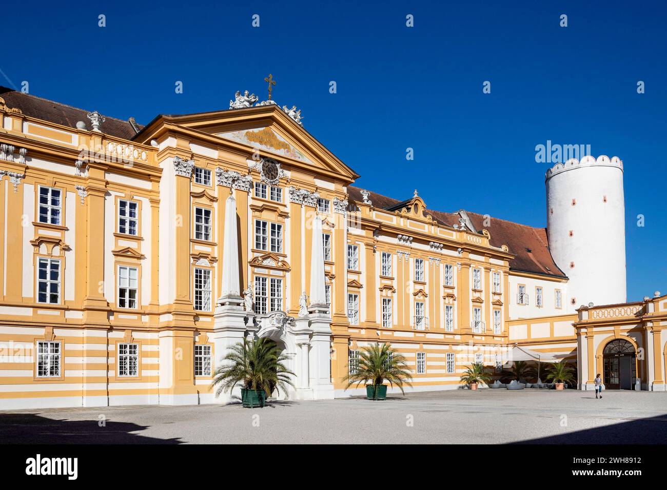 Ostfassade, Benediktinerstift Melk, Niederösterreich, Österreich Stockfoto