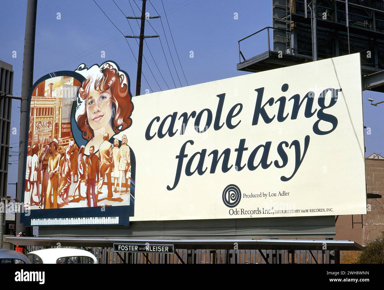 Sunset Strip Plakatwand für das Album Carole King, das 1973 bei Ode Records veröffentlicht wurde Stockfoto
