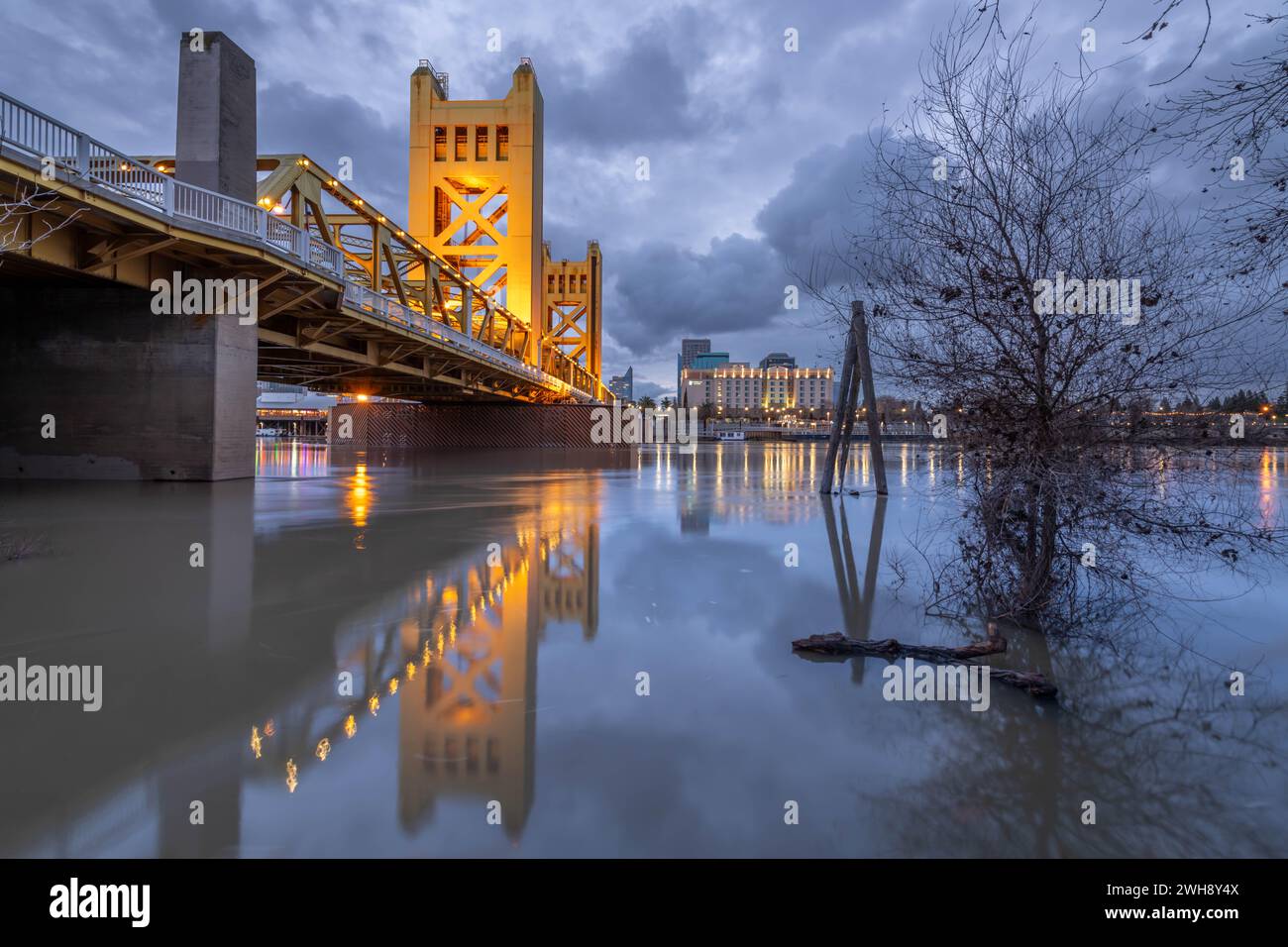 Altstadt von Sacramento bei Sonnenaufgang Stockfoto