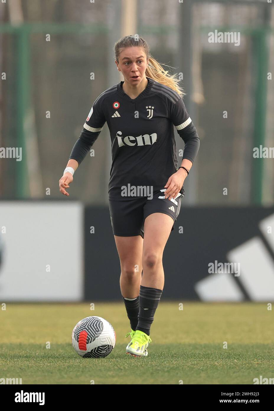 Biella, Italien. Februar 2024. Debütantin Giorgia Berveglieri von Juventus während des Coppa Italia Femminile Matches im Stadio Vittorio Pozzo, Biella. Der Bildnachweis sollte lauten: Jonathan Moscrop/Sportimage Credit: Sportimage Ltd/Alamy Live News Stockfoto