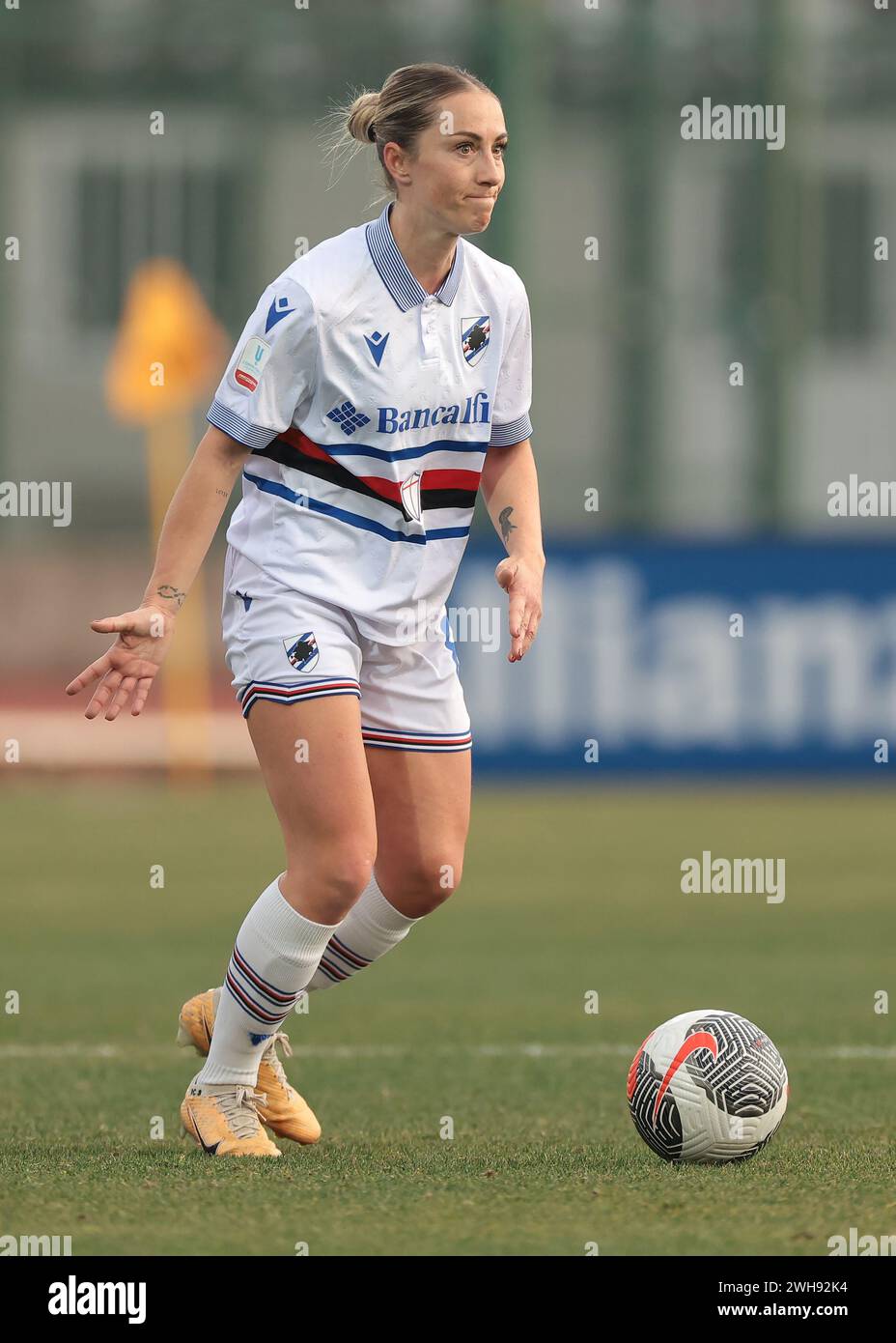 Biella, Italien. Februar 2024. Rachel Cuschieri von der UC Sampdoria während des Coppa Italia Femminile Matches im Stadio Vittorio Pozzo, Biella. Der Bildnachweis sollte lauten: Jonathan Moscrop/Sportimage Credit: Sportimage Ltd/Alamy Live News Stockfoto