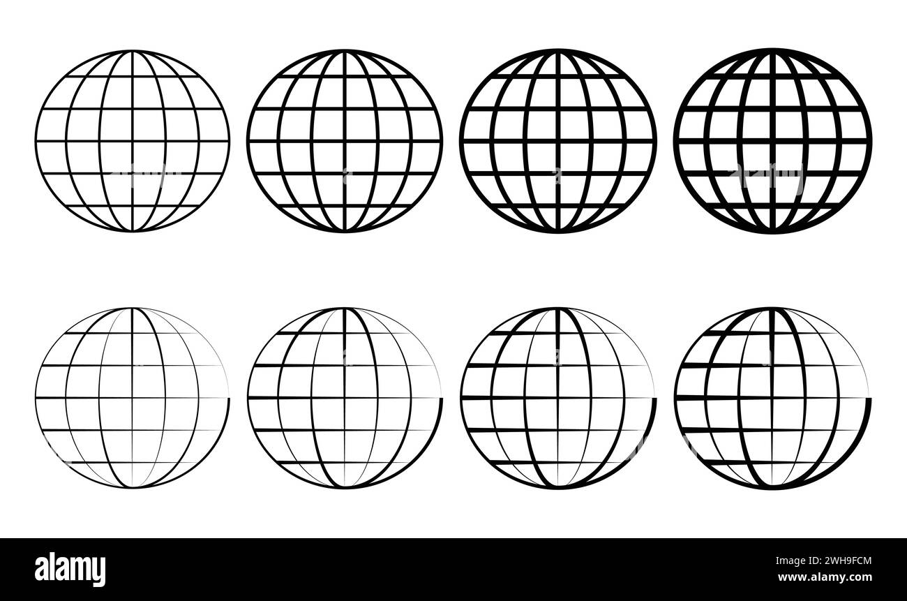 Globus-Symbol, Weltsymbol, Globus-Symbol-Vektor-Illustration. Stock Vektor