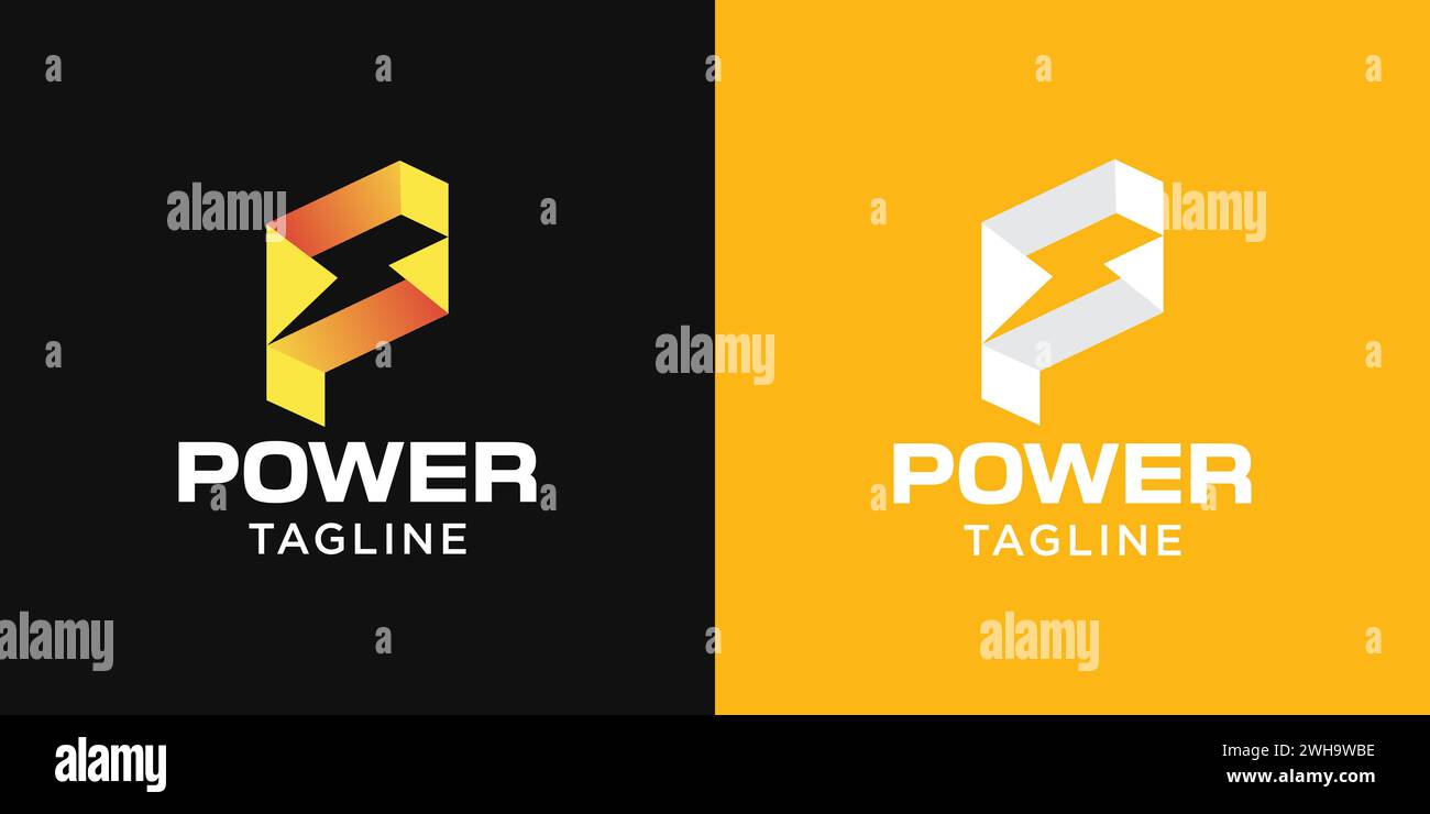 Letter P Power Logo Design Stock Vektor