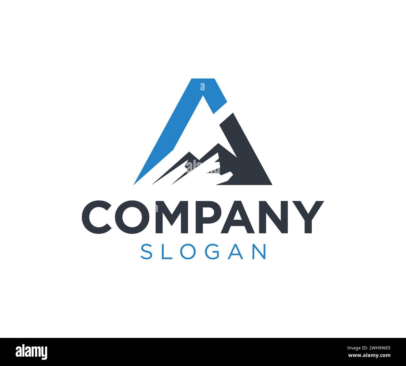 Letter A Mountain Logo Design für Unternehmen Stock Vektor