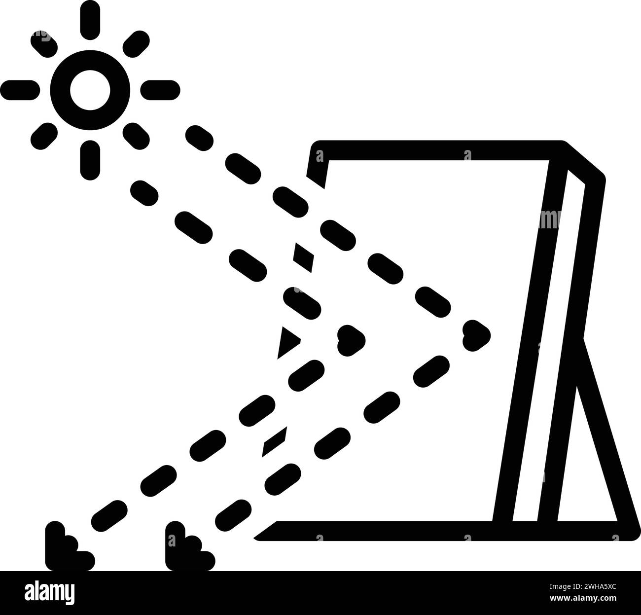 Symbol für Reflexion, Strahl Stock Vektor