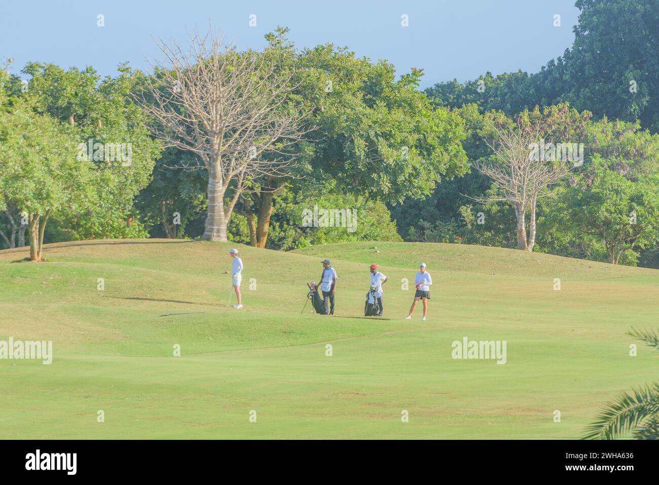 Aufgenommen während des magischen Kenia Open Ladies Golf Stockfoto