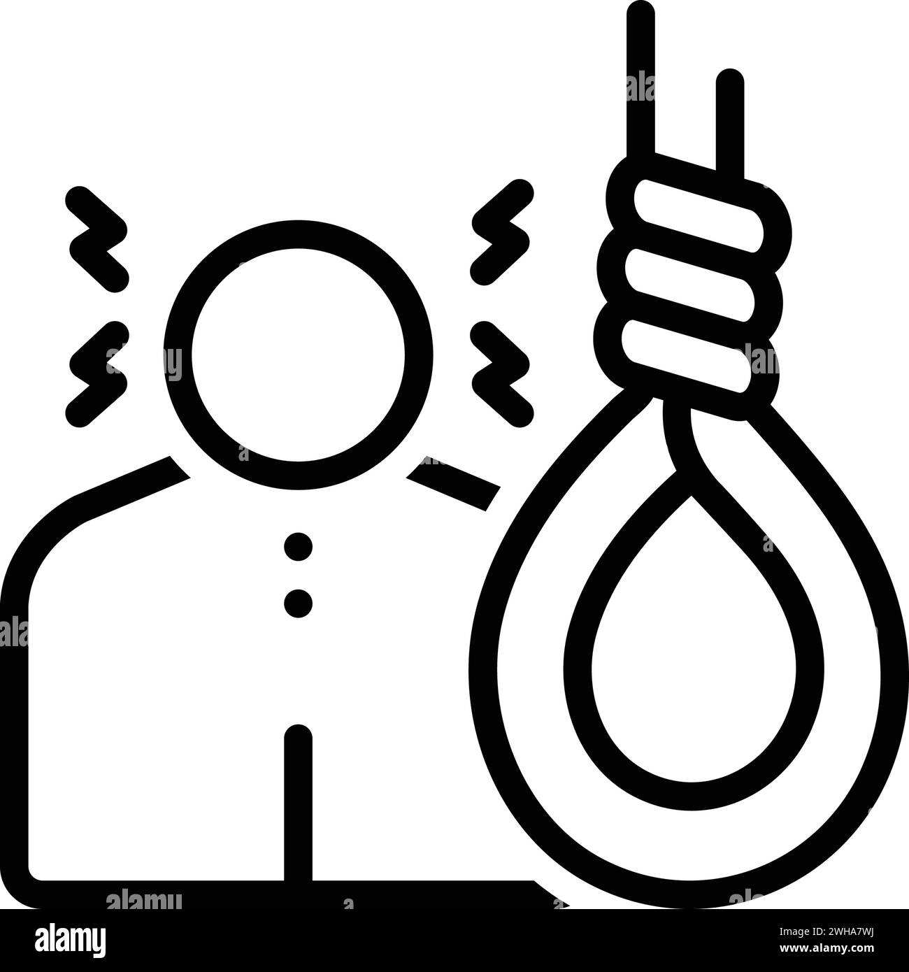 Symbol für Selbstmord, Selbstmord, Selbstmord Stock Vektor