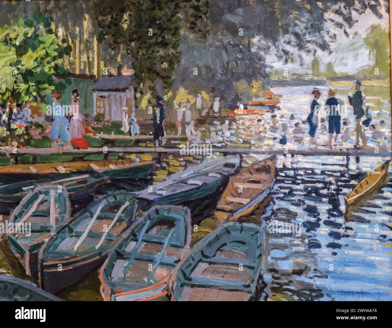 Claude Monet, Badegäster in La Grenouillere, 1869, Öl auf Leinwand, National Gallery, London, England, Großbritannien Stockfoto