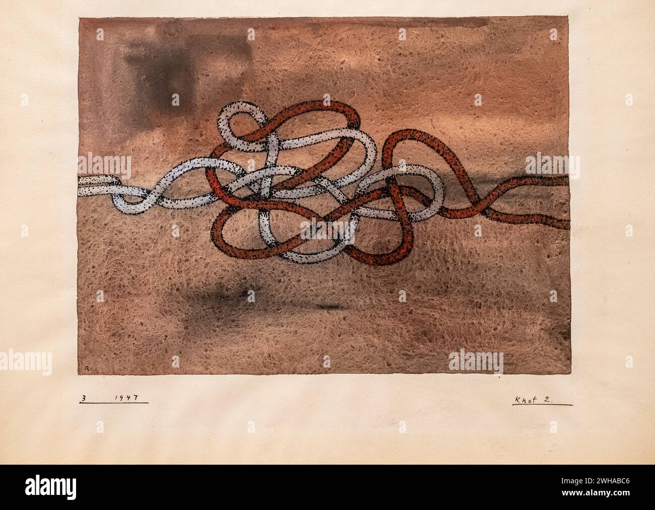 Knoten 2, Anni Albers, 1947, Gouache auf Papier, Bauhaus Stockfoto