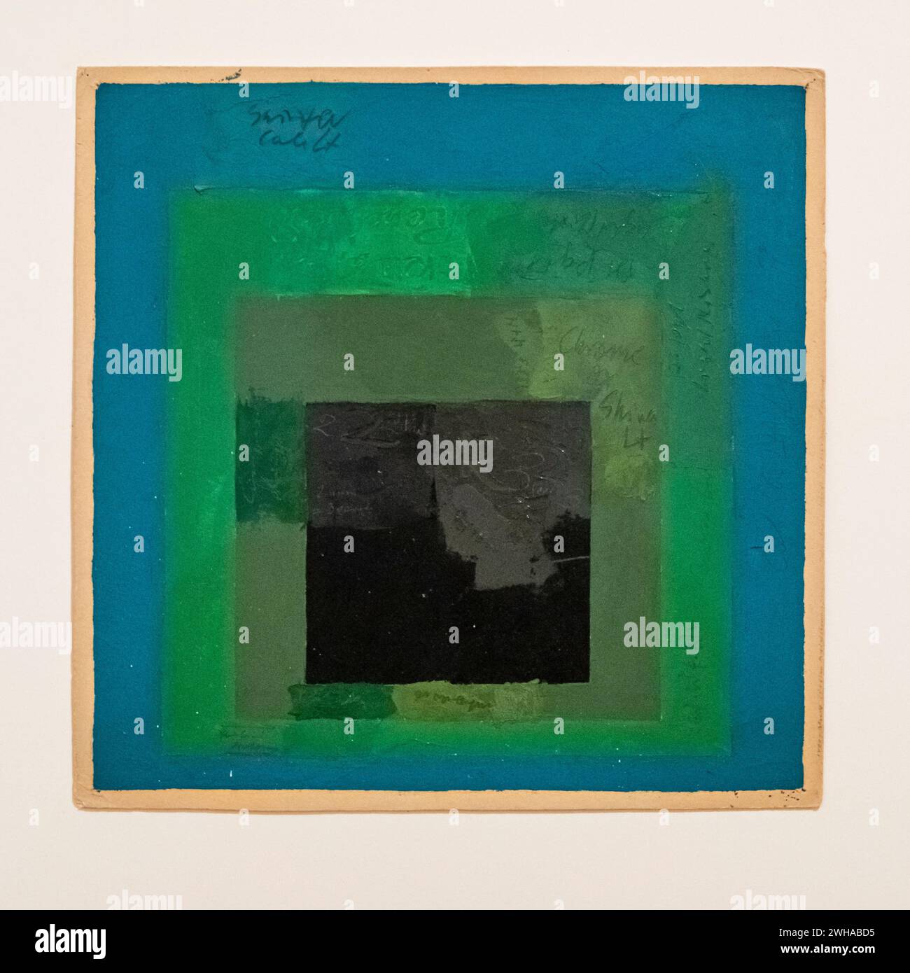 Farbstudie für Hommage an den Platz, Öl auf Blotting-Papier, Josef Albers, Bauhaus Stockfoto