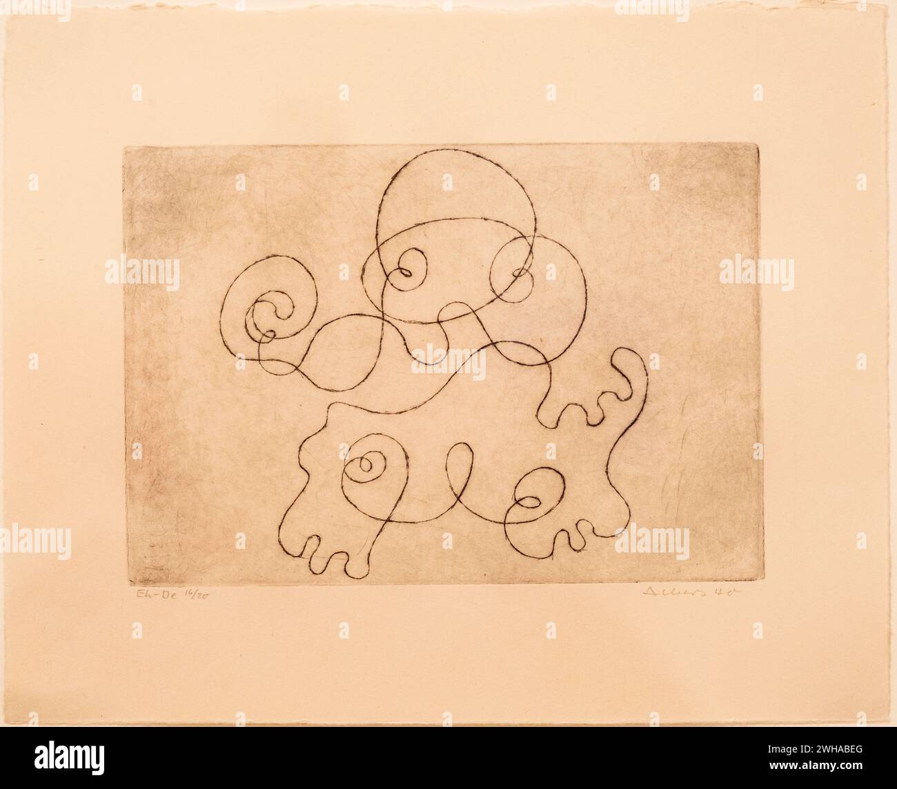 Eh-De, Josef Albers, 1940, trockene Spitze, Bauhaus Stockfoto