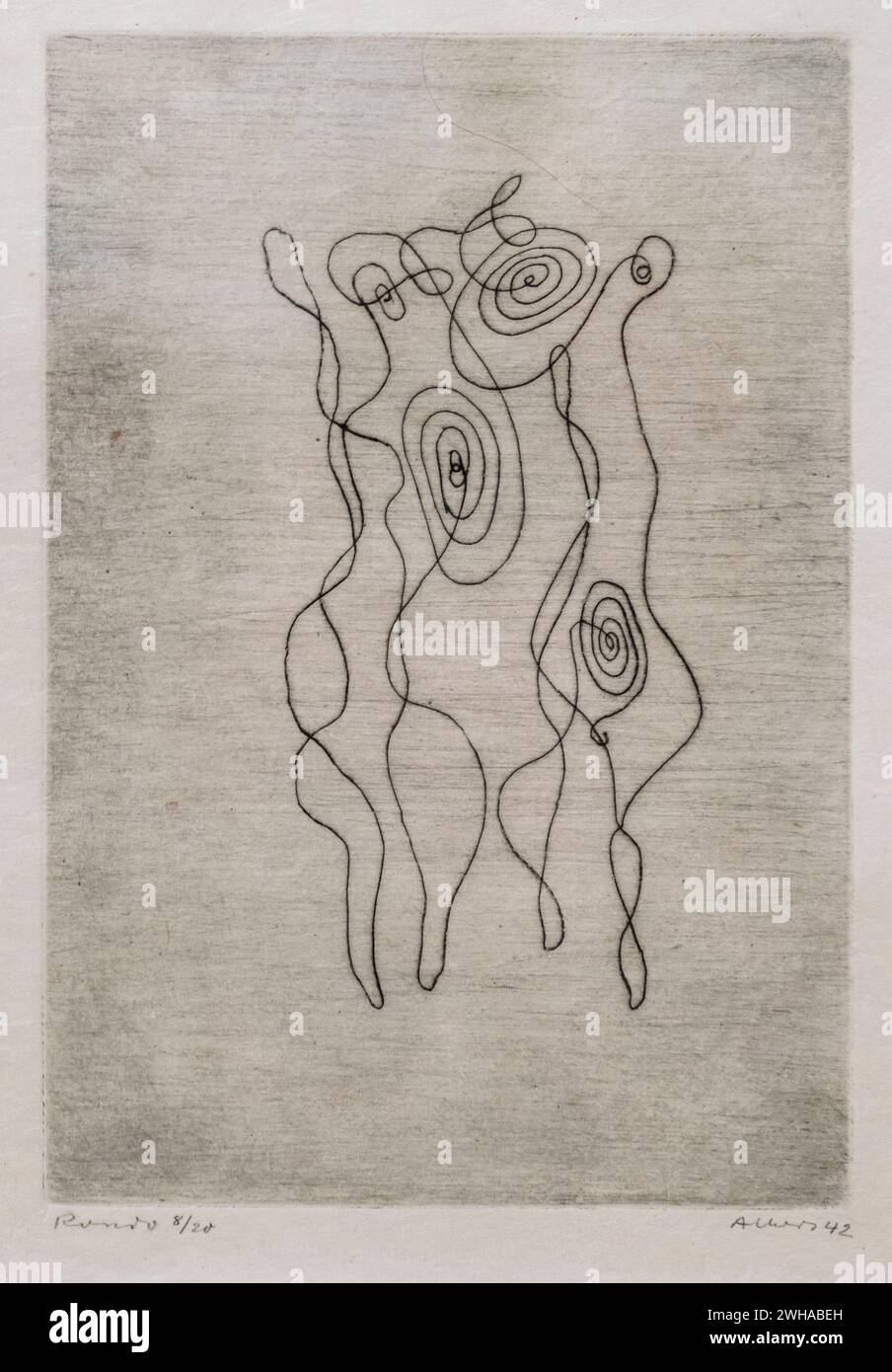 Josef Albers, Rondo, 1942, trockene Spitze, Bauhaus Stockfoto