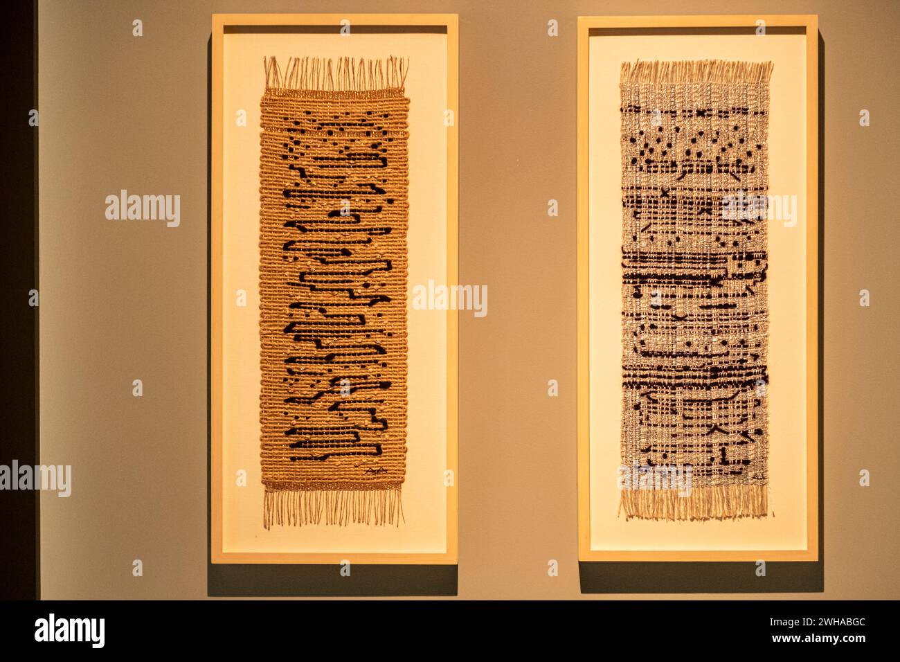 Anni Albers, Black-White Gold I, Arche-Panels für Congregation B´Nai Israel, 1950, Baumwolle, Lurex- und Jutegarn, Bauhaus Stockfoto