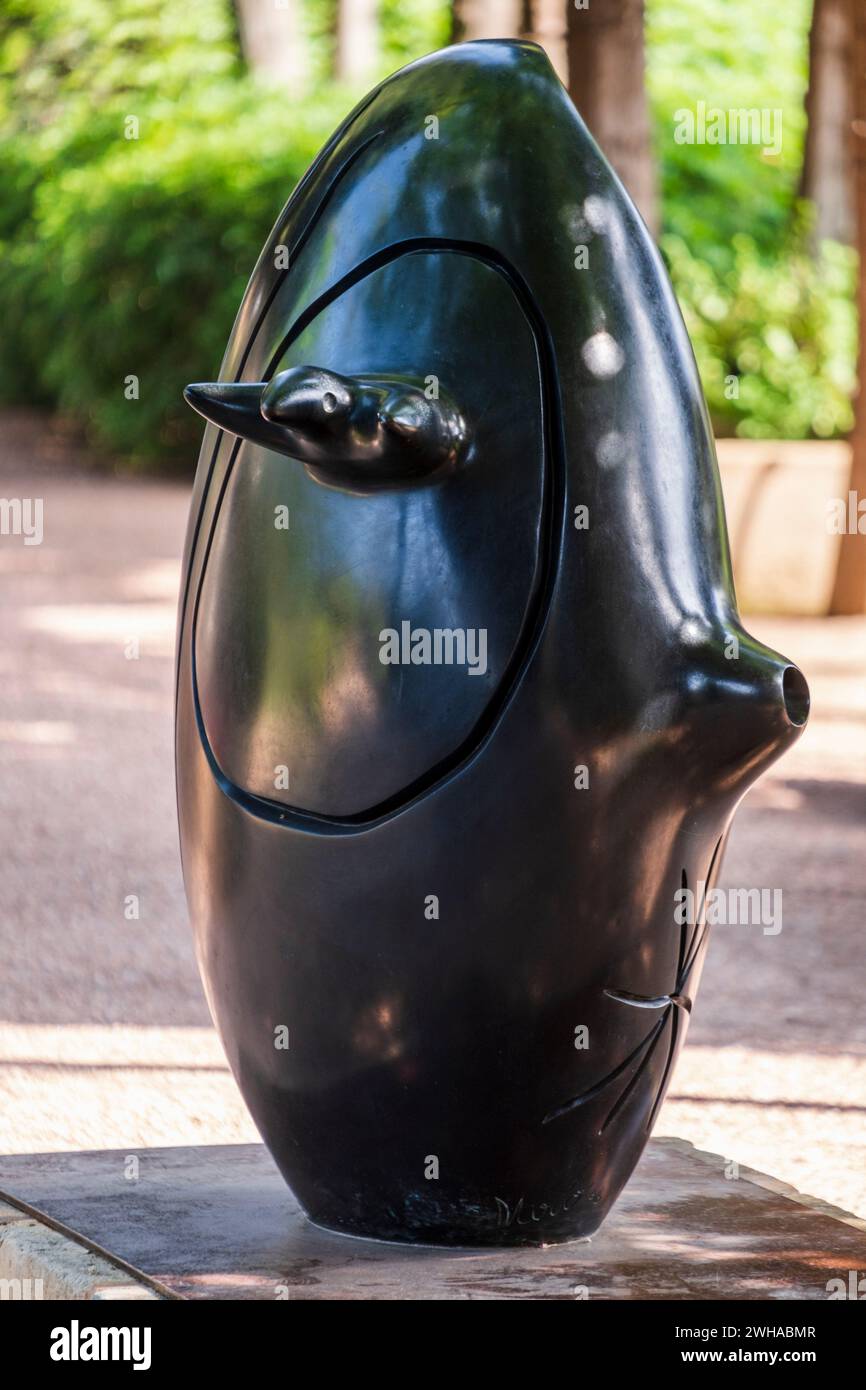 Joan Miró (spanisch, 1893–1983), Conque ,1976, verlorene Wachsbronze, Marivent-Garten, Palma, Mallorca Stockfoto