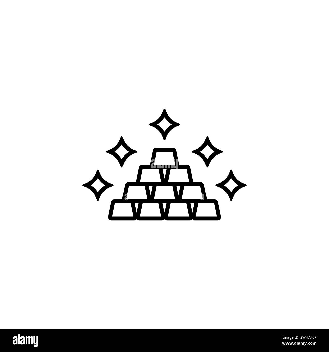 Goldbarren flaches Vektorsymbol. Einfaches, ausgefülltes Symbol auf weißem Hintergrund Stock Vektor