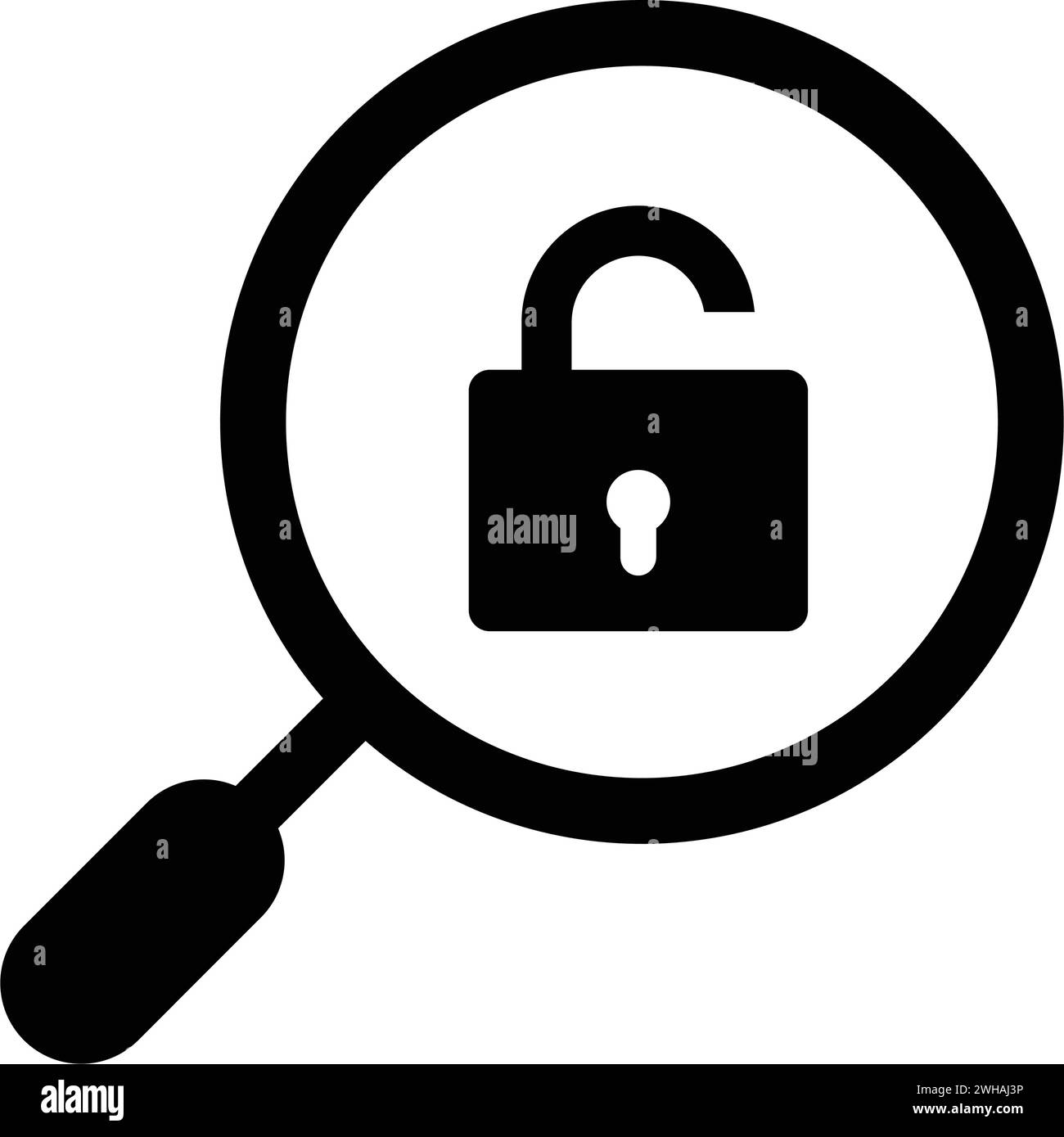 Symbol SEO-Sperre geöffnet. Verwendung für die Entwicklung von Mobilgeräten und Apps, kommerzielle Zwecke oder jede Art von Designprojekten. Stock Vektor