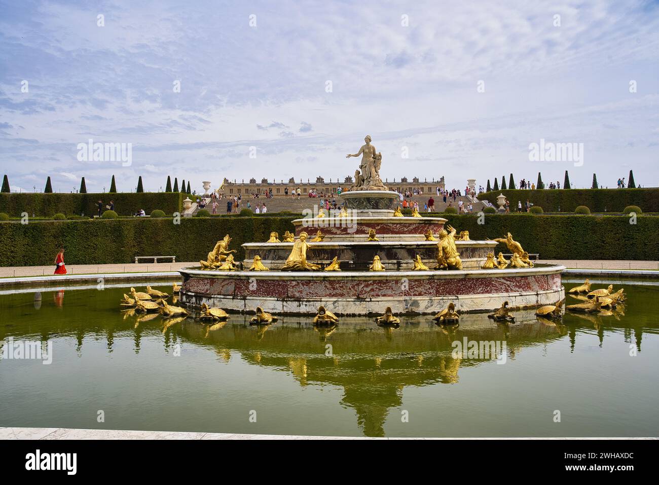 Versailles, Frankreich, 12.09.2023 Latona-Brunnen im Schlosspark von versailles Stockfoto