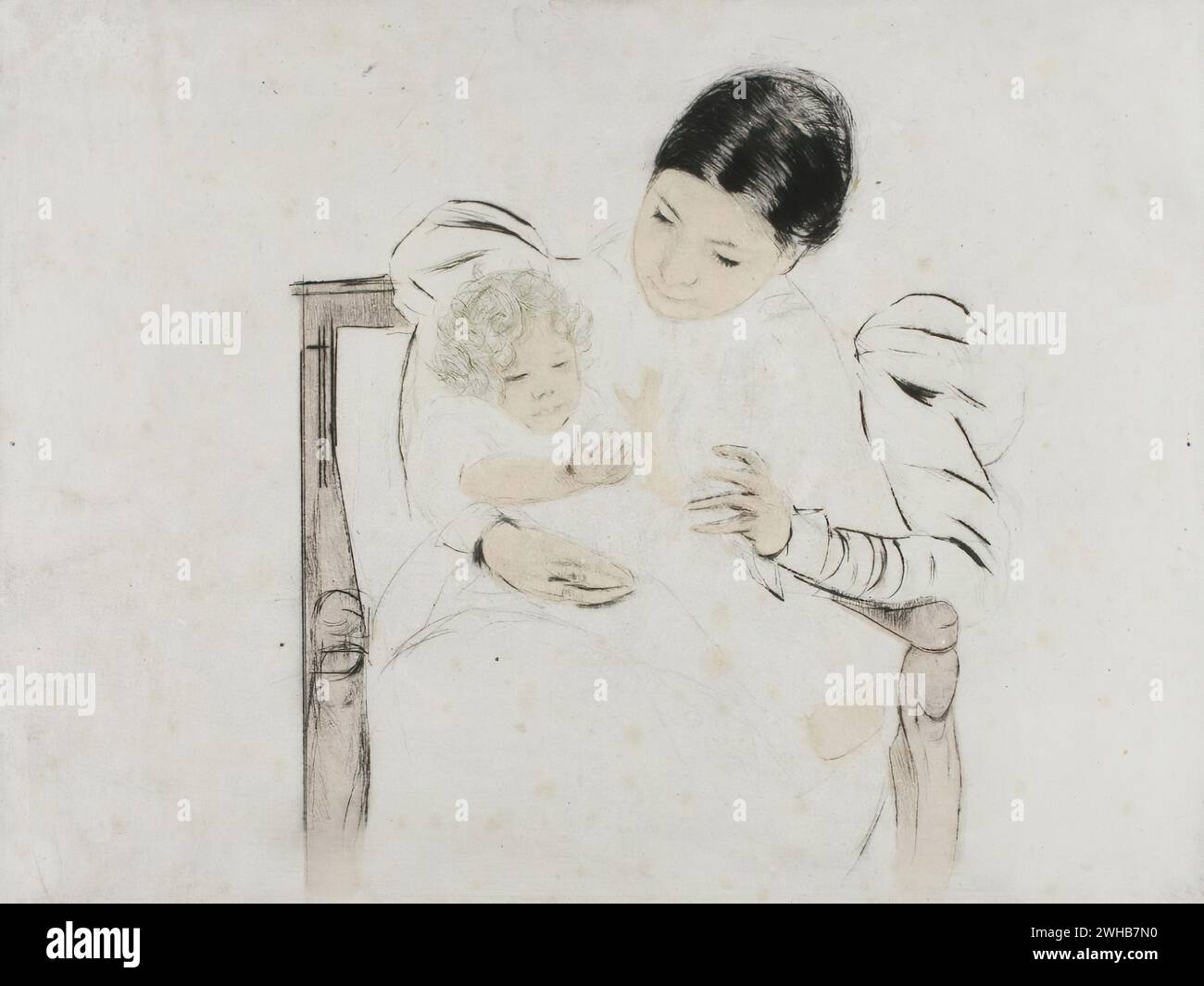 Mary Cassatt - Les Pieds nus Stockfoto