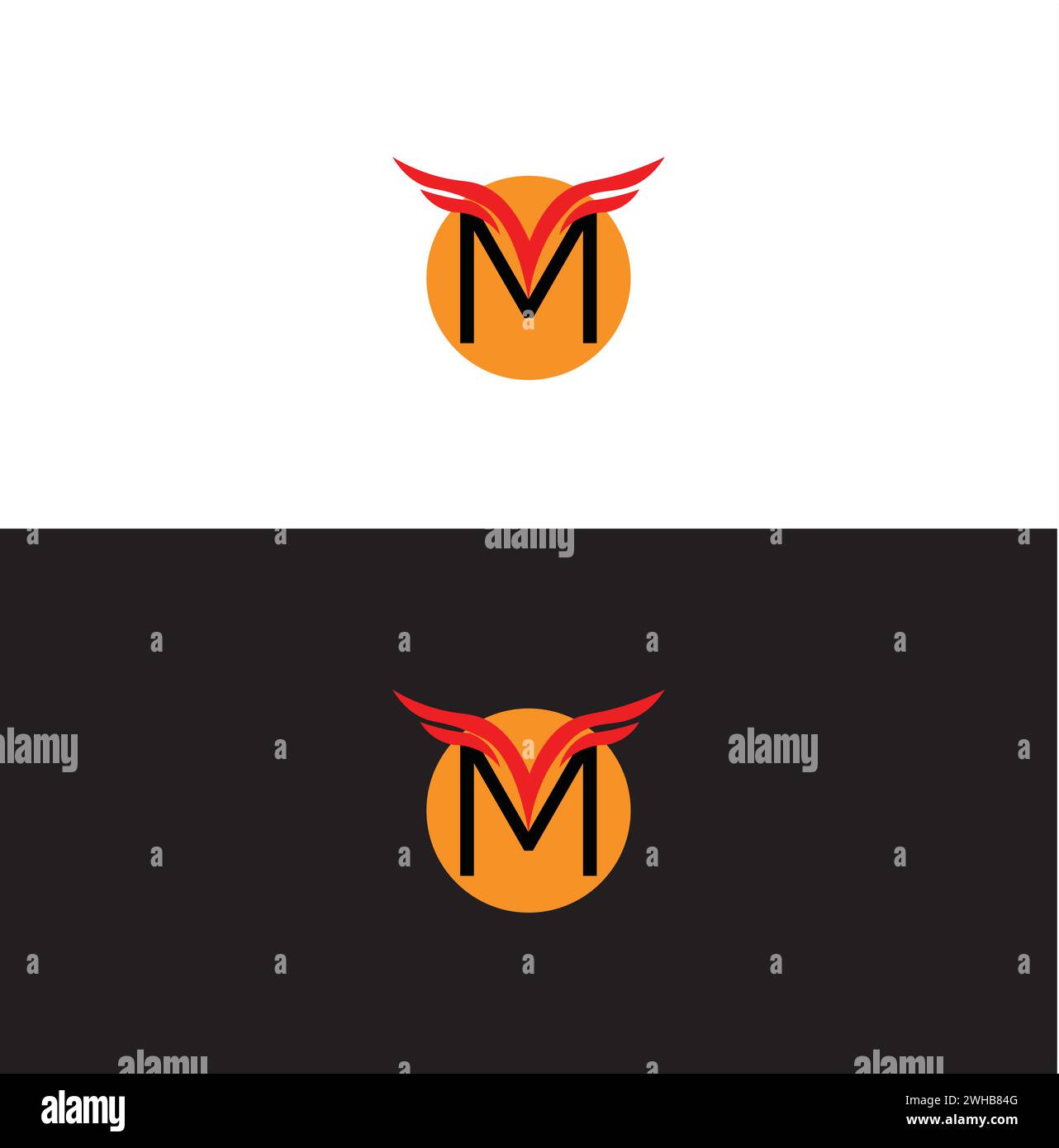M Letter Logo. M Vector Wings Logo. Stock Vektor