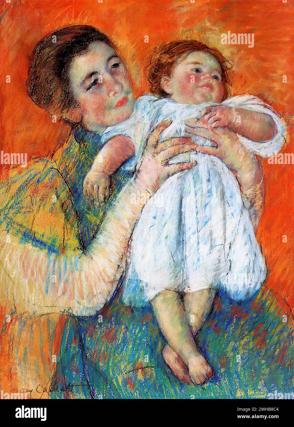 Mary Cassatt 00001 - L'enfant aux pieds nus Stockfoto