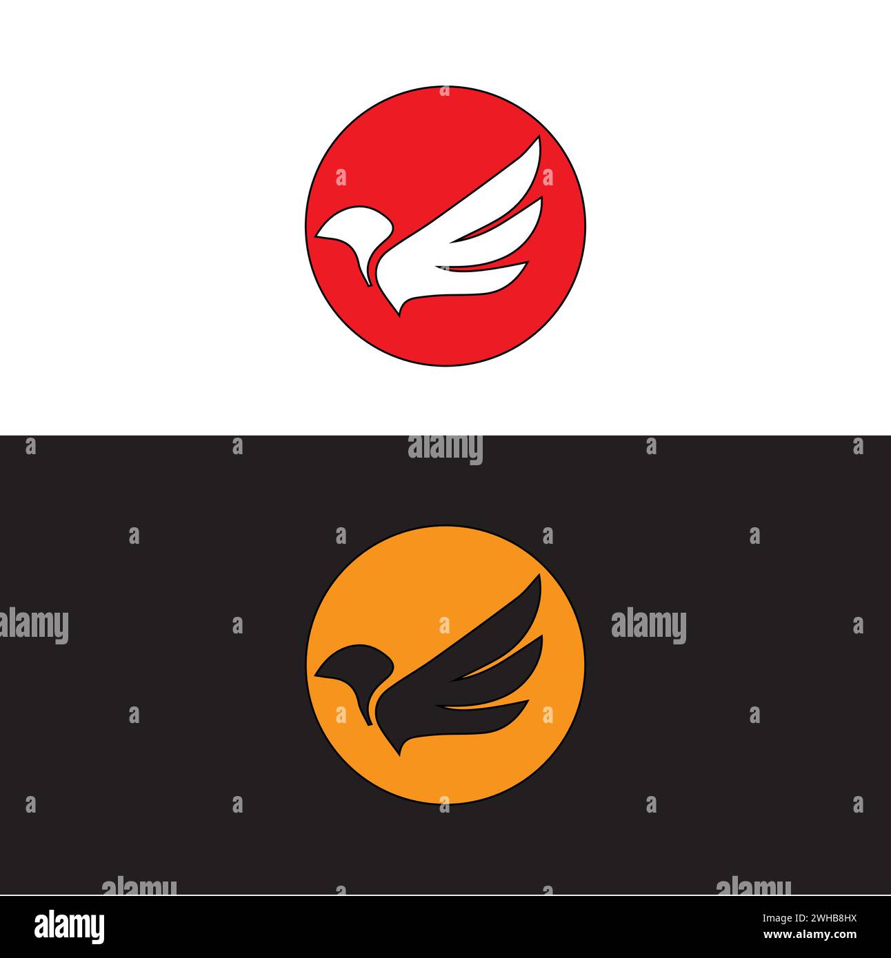 Brid Vector Logo.Vogelflügel Logo. Stock Vektor