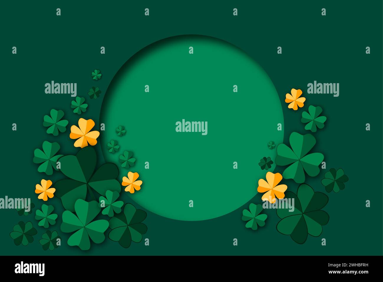 Illustration zum Thema schöne Form Banner im Stil Papierschnitt für Feiertag patricks Day, dekorativer Papierschnitt bestehend aus vielen Design-Ele Stock Vektor