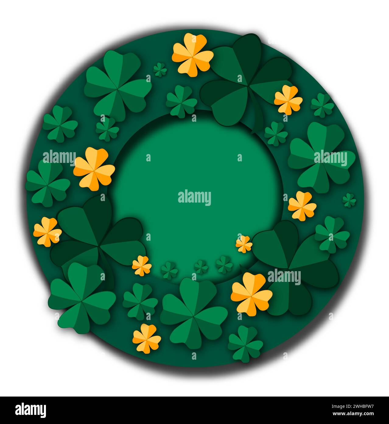 Illustration zum Thema schöne Form Banner im Stil Papierschnitt für Feiertag patricks Day, dekorativer Papierschnitt bestehend aus vielen Design-Ele Stock Vektor