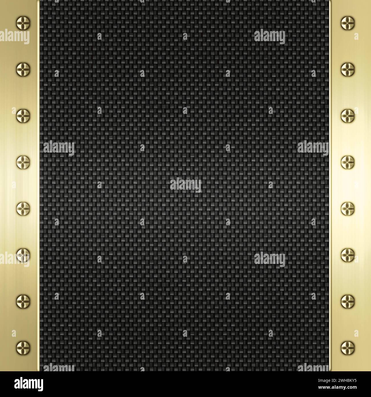 Kohlefaser und Goldhintergrund Stockfoto