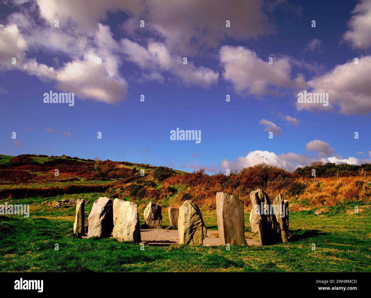 DROMBEG Stone Circle, Glandore, County Cork, Irland Stockfoto