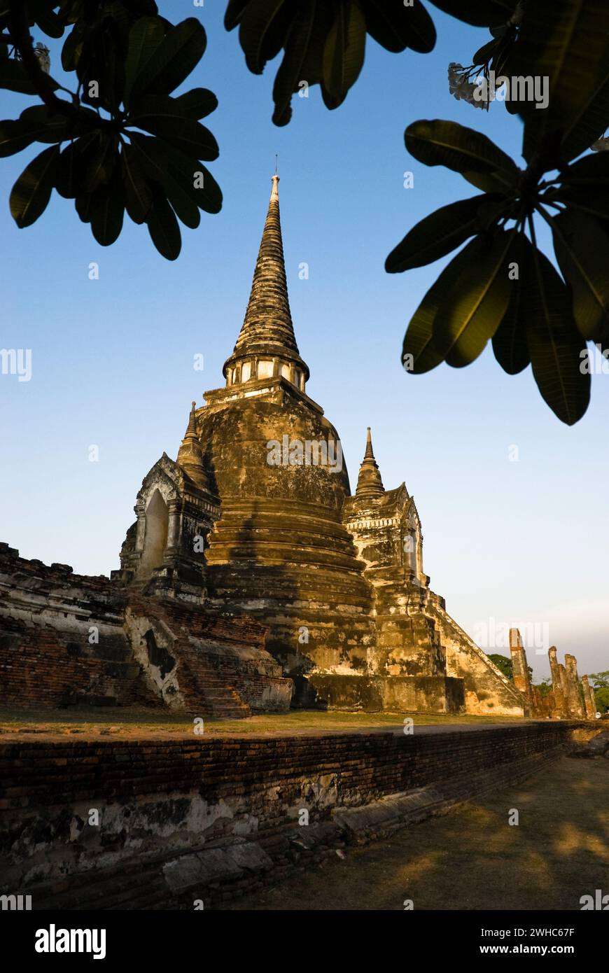 Der Tempel Wat Sri Sanphet im historischen park Ayutthaya in Thailand. Stockfoto