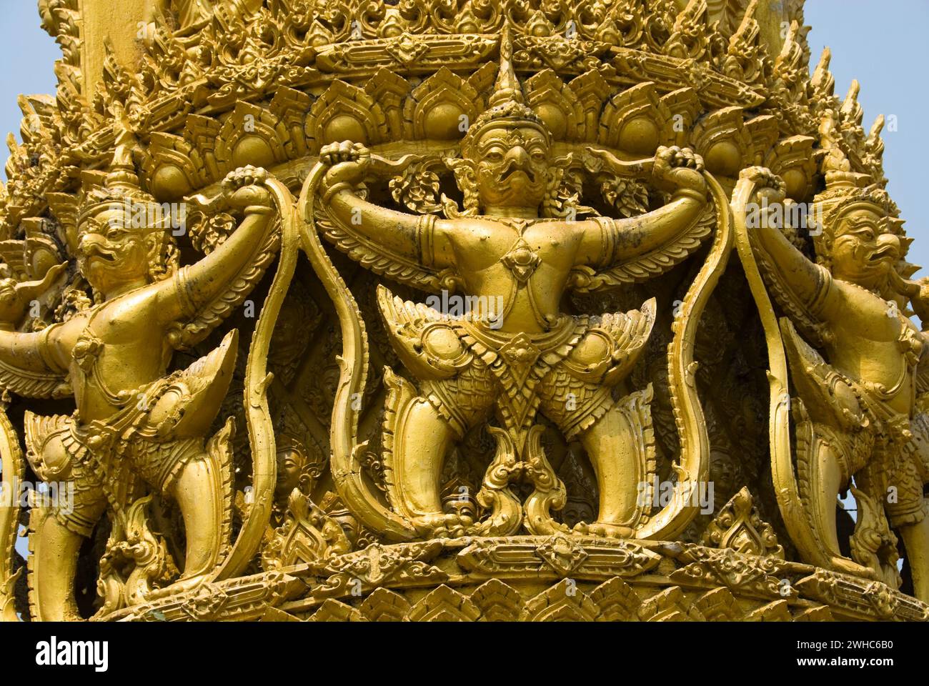 Figuren aus der thailändischen Stadt Thien Pansa Ubon. Stockfoto