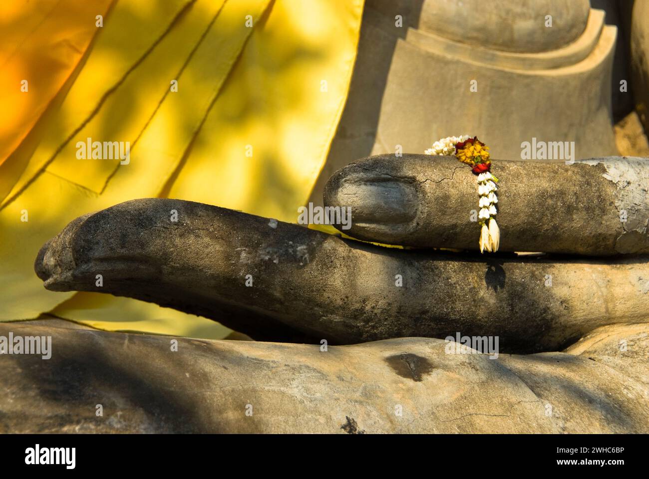 Detail einer buddha-Figur in der alten thailändischen Königsstadt Ayuttahya Stockfoto