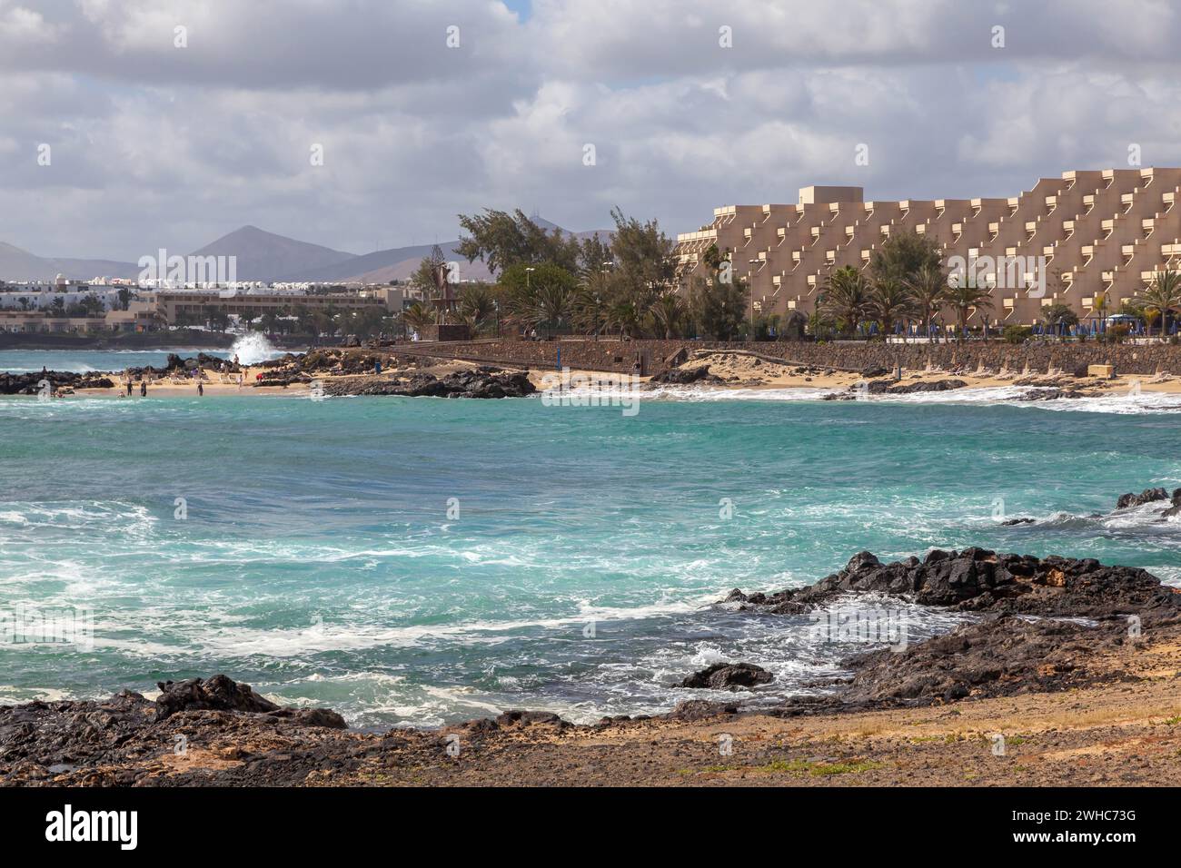 Playa El Jablillo, Lanzarote, Kanarische Inseln, Spanien Stockfoto