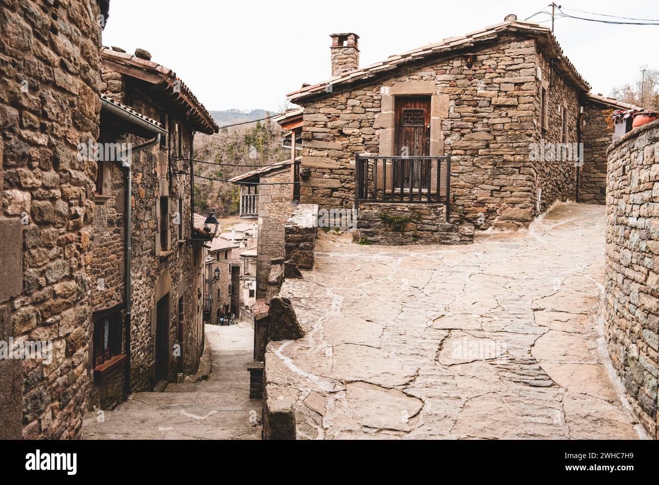 Rupit, eine der bekanntesten mittelalterlichen Städte in Katalonien in Spanien Stockfoto