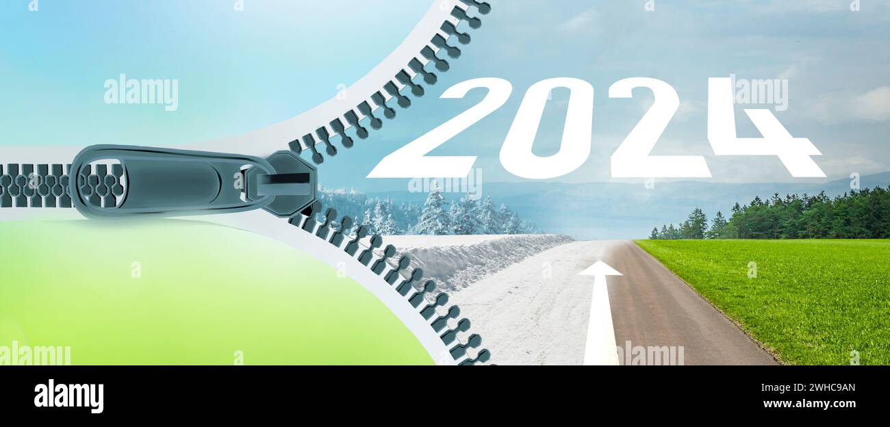 Weg ins neue Jahr 2024 Stockfoto